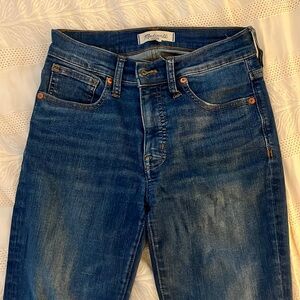 Madewell 9” inch mid-rise skinny medium-dark wash size 25